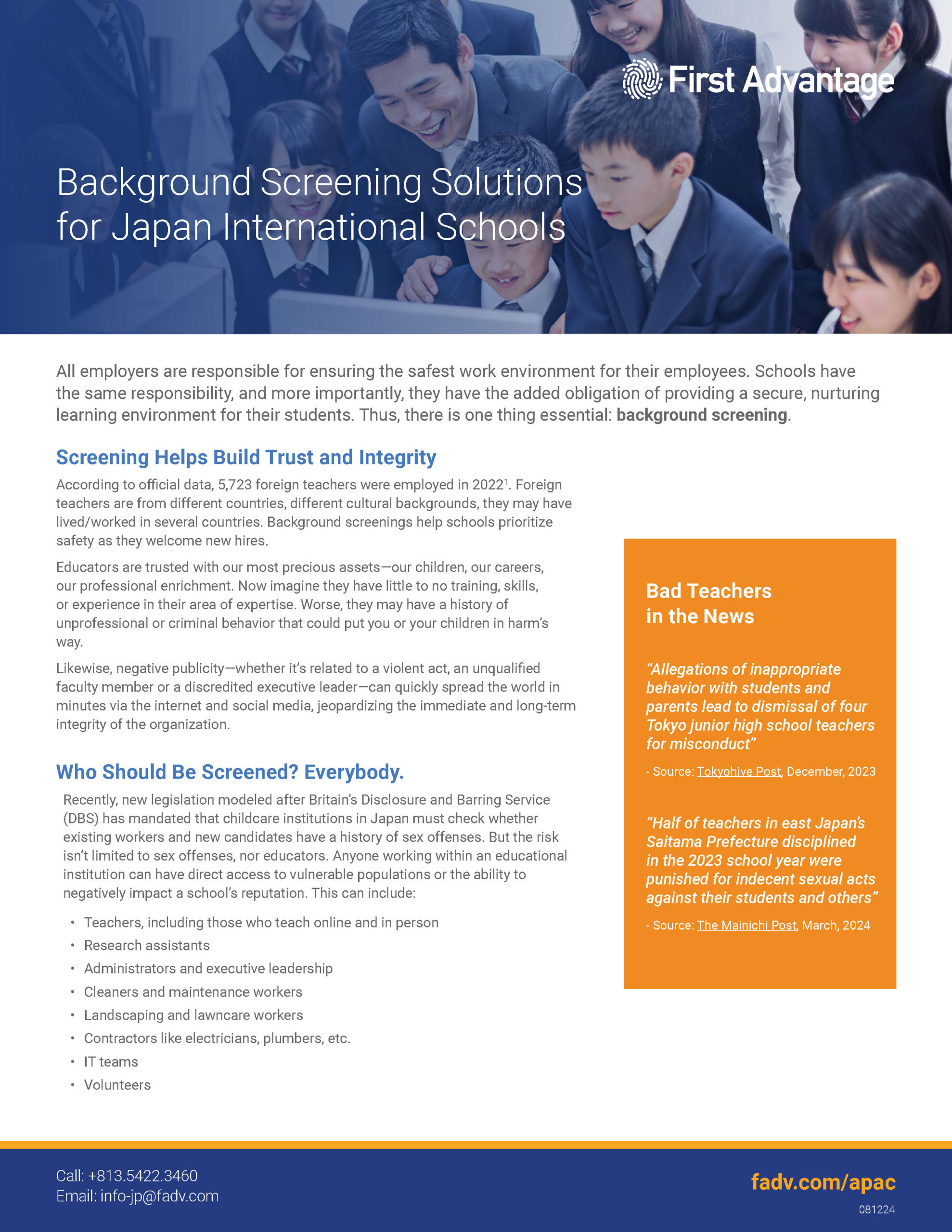 Background Screening Solutions for Japan International Schools – First ...