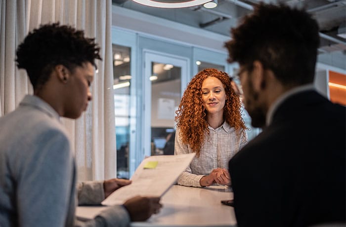 Hiring scene – an image that resemble a recruiter interviewing a candidate