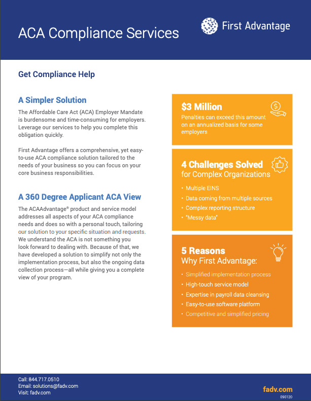 ACA Compliance Services | First Advantage