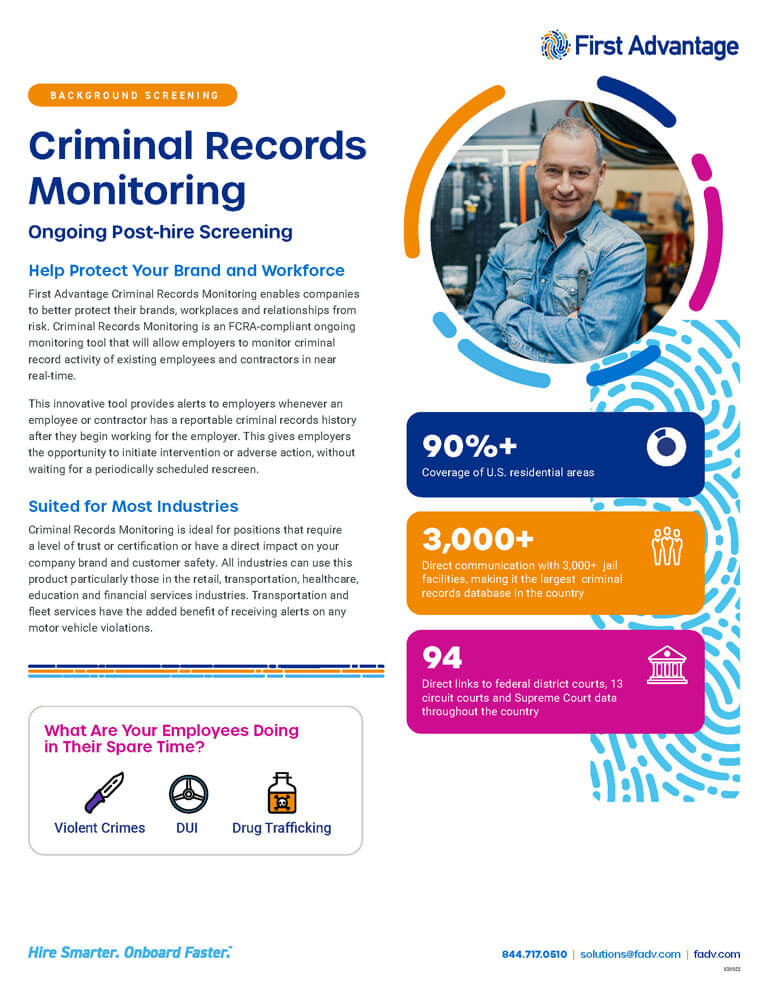 Criminal Records Monitoring brochure