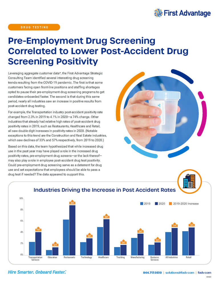 Drug Pre-Employment Screening Correlated to Lower Post-Accident Positivity article