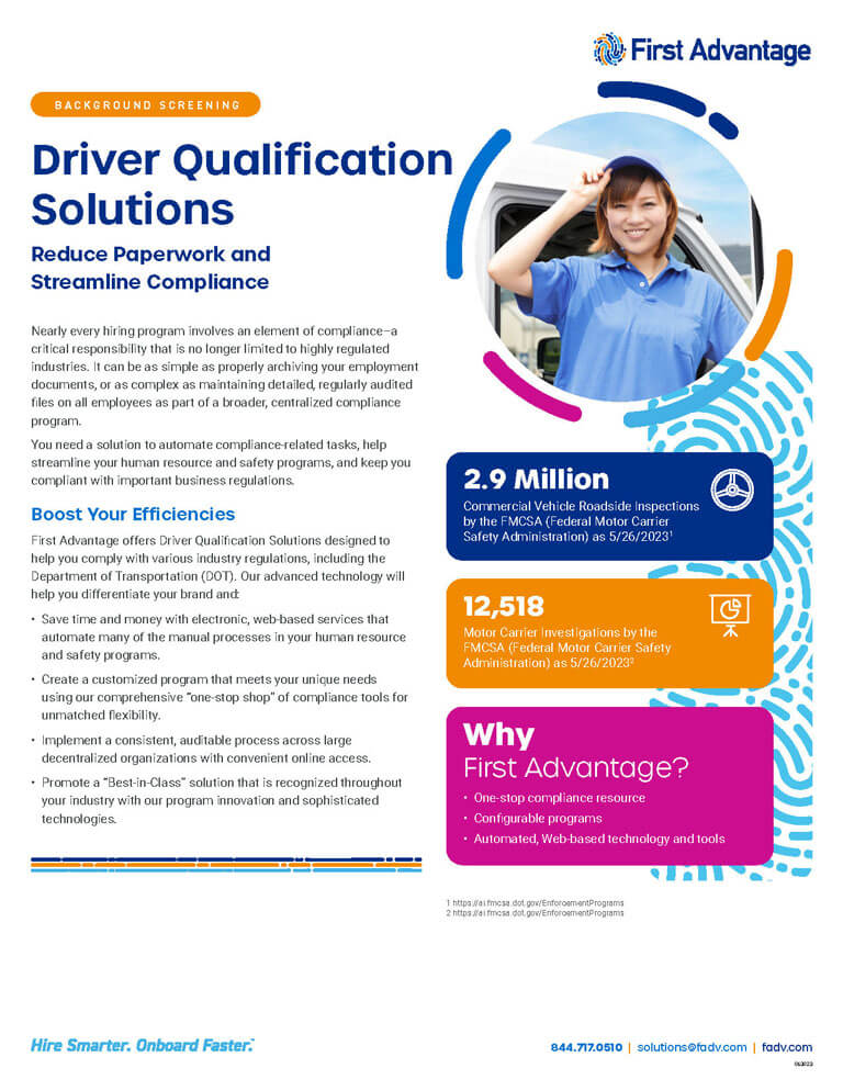 Road Ready Driver Qualification Solutions brochure