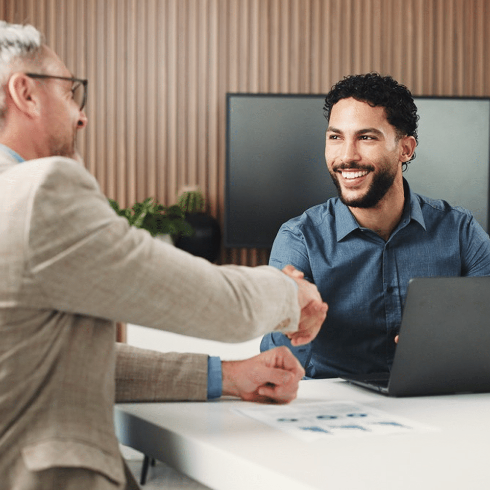Two people shaking hands